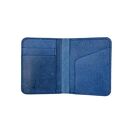 hand made niebieski portfel ręcznie uszyty ze skóry garbowanej roślinnie