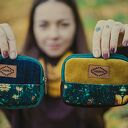 Mały portfelik patchwork handmade z motywem żuka