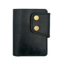 hand made czarny duży portfel ręcznie uszyty ze skóry garbowanej roślinnie