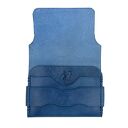 unikatowe portfele na karty niebieski portfel skórzany z klapką