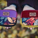 Ręcznie robiony portfelik damski patchwork z tkaniny z odzysku
