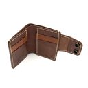 brązowy portfel skórzany na karty ręcznie uszyty