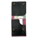 portfele portfel ze skóry fioletowo czarny ze