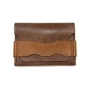 ręczne wykonanie brązowy portfel skórzany z klapką ręcznie uszyty