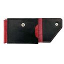 portfele skórzany czerwono czarny portfel na klips