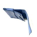 Niebieski portfel skórzany na karty z klapką ręcznie uszyty