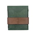 gustowne portfele ręcznie uszyty zielony portfel z dodatkiem brązu