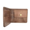 handmade brązowy portfel na bilon skórzany ręcznie uszyty