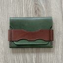 Portfel zielony ze skóry ręcznie uszyty