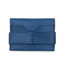 portfele niebieski portfel skórzany z klapką