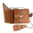 niesztampowe portfele brązowy portfel skórzany na bilon