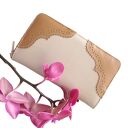 Portfel skórzany na zamek beżowy - handmade Tenaro