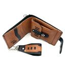 handmade portfel czarno brązowy skórzany z łańcuszkiem do paska