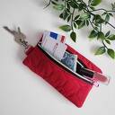 Mały organizer - etui portfel z weluru bordowego OE02 