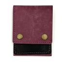 handmade fioletowo czarny portfel ze skóry ręcznie uszyty na karty i banknoty