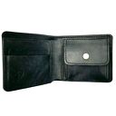 ręczne wykonanie czarny portfel na bilon skórzany ręcznie uszyty