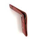 niepowtarzalne portfele uszyty czerwony portfel skórzany ręcznie