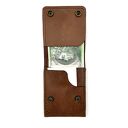 portfele ciemno brązowy portfel skórzany