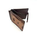 na klips portfele portfel brązowy ze skóry ręcznie