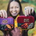 Mały portfel damski handmade patchwork z tkaniny z odzysku