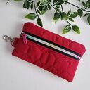 Mały organizer etui portfel welur bordowy OE02