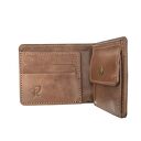 handmade portfele brązowy portfel na bilon skórzany