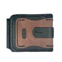 handmade portfele ze portfel czarno brązowy ze skóry