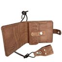 trendy portfele portfel na bilon ciemno brązowy motocyklisty