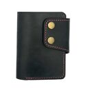 handmade duży czarny portfel z dodatkiem czerwieni ręcznie uszyty ze skóry garbowanej roślinnie