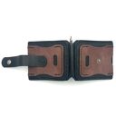 handmade portfele męski portfel czarno brązowy ze skóry