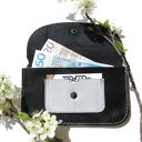 Portmonetka skórzana czarna z szarym - wygodne miejsce na karty, banknoty i monety