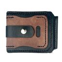 handmade portfel czarno brązowy ze skóry ręcznie uszyty