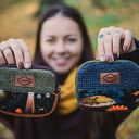 Mały portfelik handmade patchwork z tkaniny z odzysku