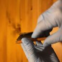 autorskie portfele brązowo czarny portfel na klips