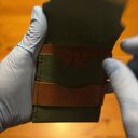 portfele zielony portfel z dodatkiem brązu