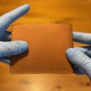 portfele portfel na karty jasno brązowy skórzany