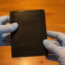 ręcznie robione portfele czarny portfel na bilon ze skóry