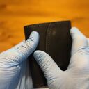 ręcznie robione portfele czarno zielony portfel na bilon