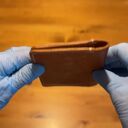 portfel vintage portfele brązowy ze skóry ręcznie