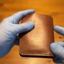 brązowy portfel portfele skórzany ręcznie