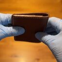 unikatowe portfele portfel damski brązowy ze skóry ręcznie