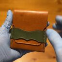 portfele portfel vintage brązowo zielony na karty