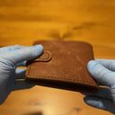 niepowtarzalne portfele portfel damski brązowy na bilon ze skóry