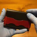 portfel skórzany portfele czarno czerwony ze skóry