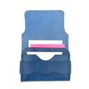 niebieski portfel portfele skórzany z klapką