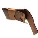 brązowy portfel skórzany z klapką ręcznie uszyty na karty