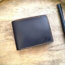 Personalizowany portfel skórzany na 8 kart z grawerem imienia - handmade