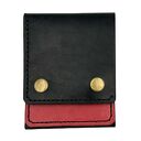 handmade czarno czerwony portfel skórzany na karty i banknoty