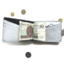 Banknotówka, portfel skórzany czarno-szary