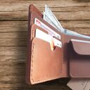 Prezent dla księdza dla osoby wierzącej Portfel z grawerem skórzany ręcznie robiony handmade